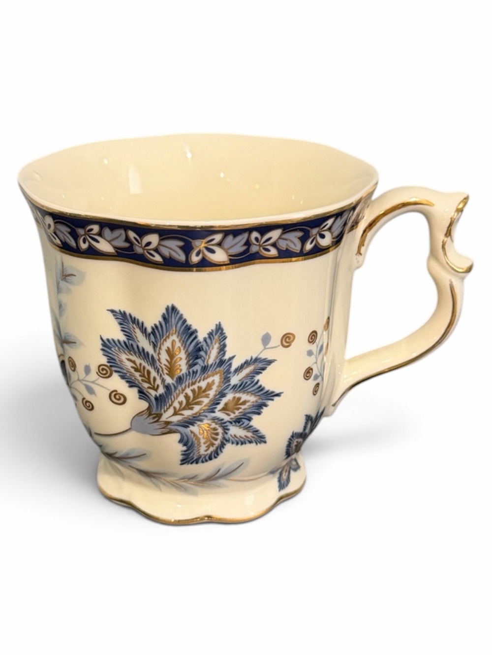 ND Exclusive Blue Cobalt Porcelain Floral Mug